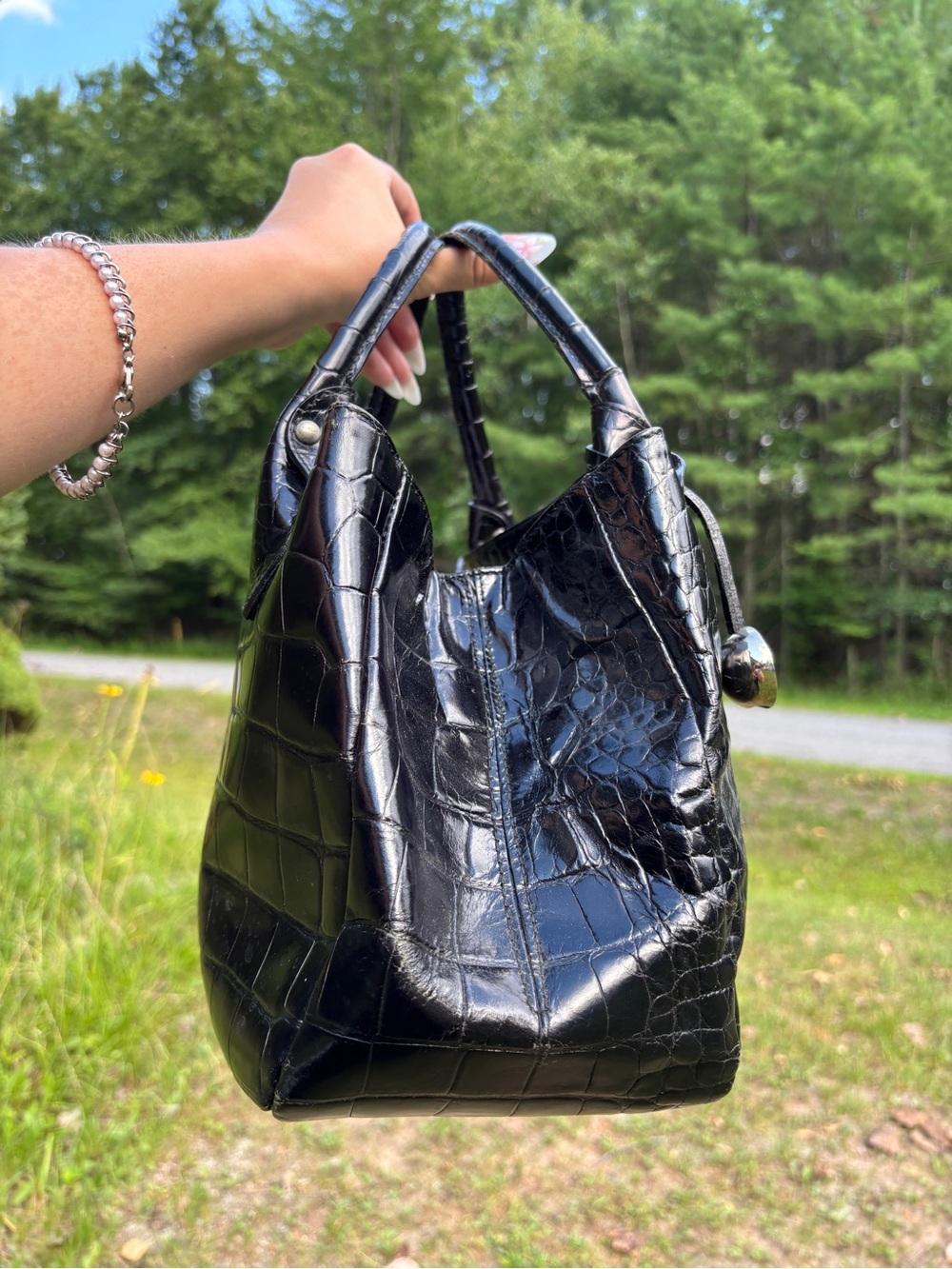 Furla Croc-Embossed Shoulder Bag - Picture 11 of 17